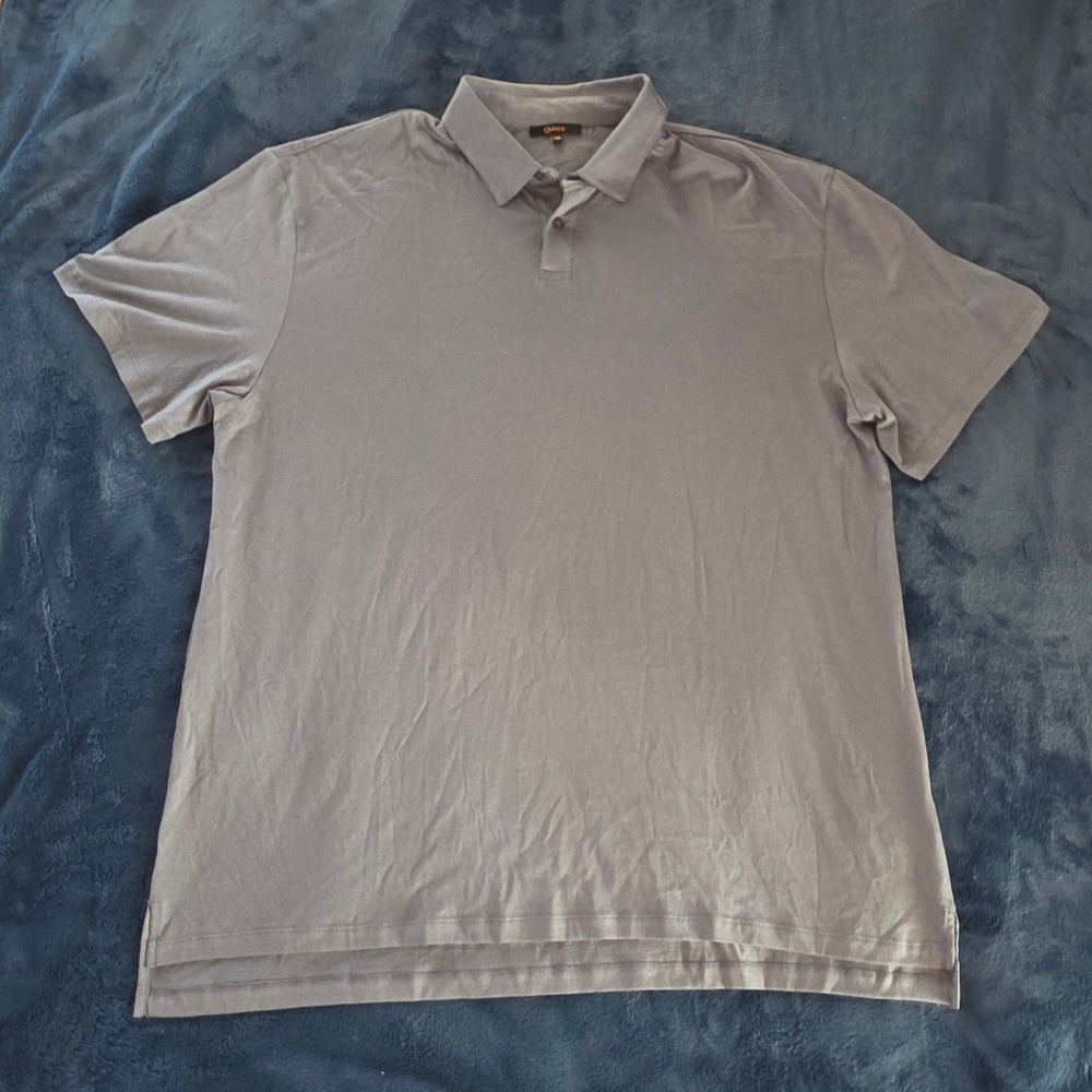 Quince Mens 100% Pima Cotton Luxe Touch Polo Faded‎ Indigo Gray XXL - Picture 4 of 15
